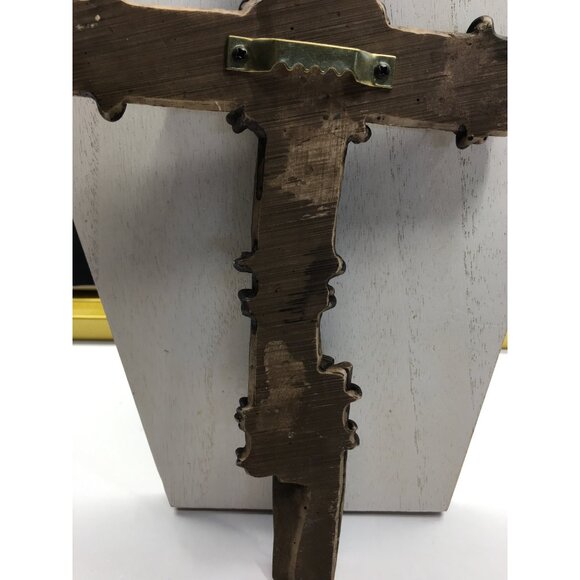 Cowboy Crucifix Western Wasll Cross Rustic Barbwire Horseshoe Rodeo Farmhouse - Picture 12 of 16